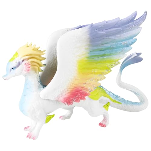 YUPDFGB Spielfigur Regenbogeneinhorn, Cartoon Tier Modell Mythische Fliegendes Drachenpferd Einhorn Modell Magische Energie Kreatur Solide Farbige von YUPDFGB