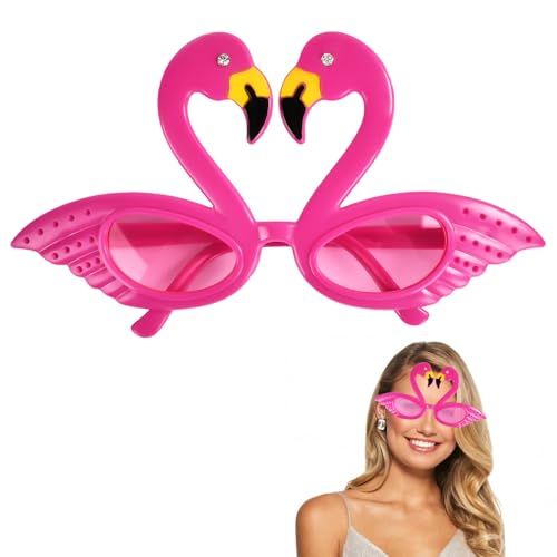 YUSHWENPTY Flamingo Brille Flamingo Sonnenbrille Lustige Partybrillen Funny Sunglasses Pink Silvester Brille für Kinder Erwachsene, Karneval, Geburtstag, Themenparty von YUSHWENPTY