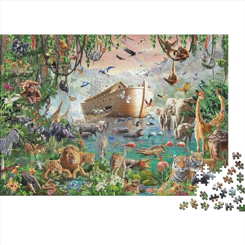 Animal Sail Puzzle 300 Teile Cartoon Classic Puzzle DIY Kit Holzspielzeug Unique Gift Home Decor 300pcs (40x28cm) von YUXINYUE