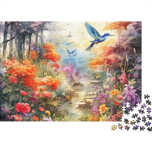 Birds and Flowers 300Pcs Puzzle Erwachsenen Dekompression Spiel Puzzle Studenten Spielzeug Für Kinder Weihnachten Geburtstagsgeschenke,Holzpuzzle 300pcs (40x28cm) von YUXINYUE