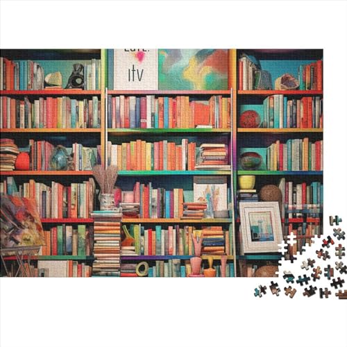 Bookshelf Puzzles Für Erwachsene 1000 Teile Cartoon Puzzle Für Familienspielzeugspiel Holzpuzzle Family Time Brain Challenge 1000pcs (75x50cm) von YUXINYUE