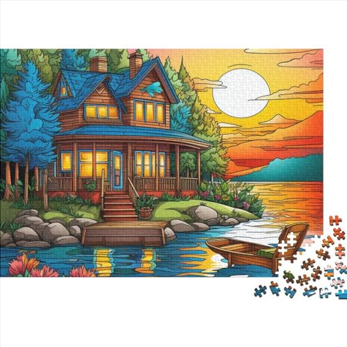 Canoe Lake Puzzles Für Kinder1000 Teile Karikatur Puzzle DIY Cartoon Puzzle 1000 Teile Klassische Puzzles Spielzeug Familienspaß Jigsaw Board 1000pcs (75x50cm) von YUXINYUE