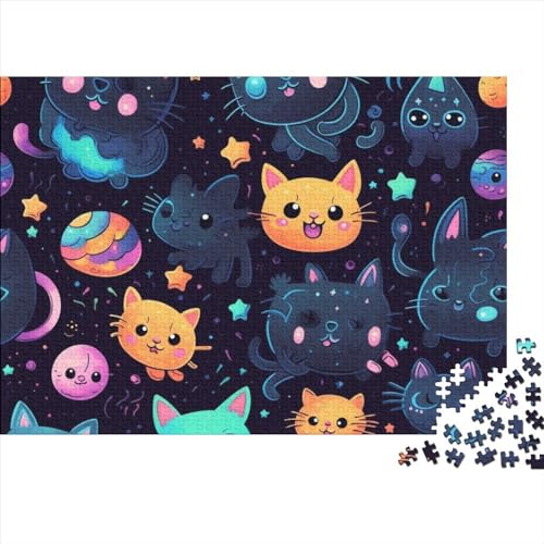 Cat– 500 Teile, Impossible Puzzle, Geschicklichkeitsspiel Für Die Ganze Familie, Farbenfrohes Legespiel, Erwachsenenpuzzle Ab 12 Jahren 500pcs (52x38cm) von YUXINYUE