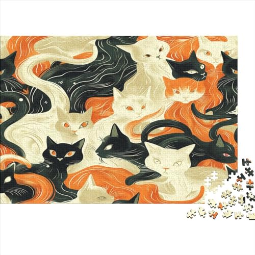 Cat Art 1000 Teile Puzzle, Premium Quality, Für Erwachsene Und Kinder Ab 12 Jahren Puzzle, 1000pcs (75x50cm) von YUXINYUE