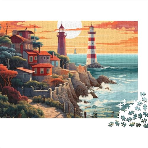 Coastal Lighthouses 300 Teile Puzzle, Premium Quality, Für Erwachsene Und Kinder Ab 12 Jahren Puzzle, 300pcs (40x28cm) von YUXINYUE