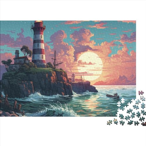 Coastal Lighthouses Puzzle 300 Teile Für Erwachsene & Kinder - Outdoor & Reisespielzeug -Steckpuzzle Geduldspiel 300pcs (40x28cm) von YUXINYUE