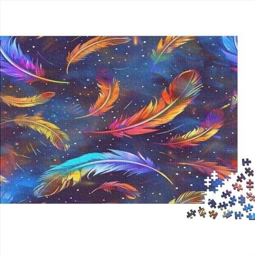 Colourful Feathers Puzzle - - 300 Teile Puzzle Für Erwachsene Und Kinder Ab 12 Jahren, Geschicklichkeitsspiel Für Die Ganze Familie, 300pcs (40x28cm) von YUXINYUE