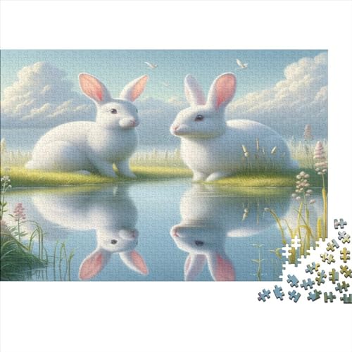 Cute Bunny Puzzle 300 Teile Classic Puzzle DIY Kit Holzspielzeug Unique Gift Home Decor 300pcs (40x28cm) von YUXINYUE