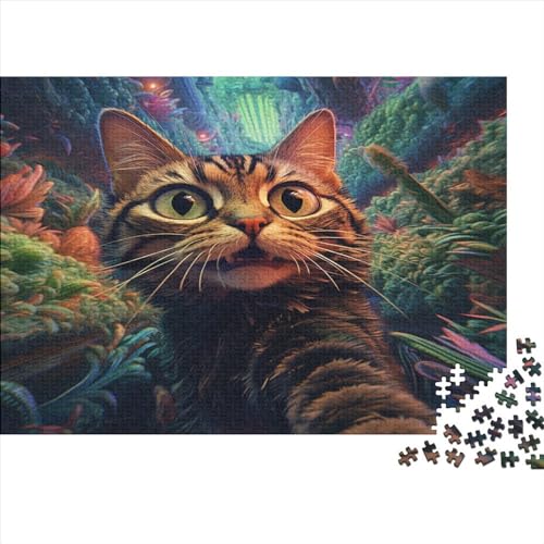 Cute Cat Puzzle 500 Teile Cartoon Kitten Classic Puzzle DIY Kit Holzspielzeug Unique Gift Home Decor 500pcs (52x38cm) von YUXINYUE