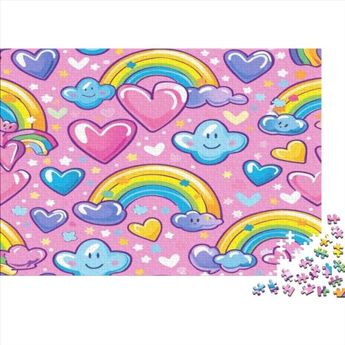 Cute Love Pattern Puzzle 500 Teile Für Erwachsene & Kinder - Outdoor & Reisespielzeug -Steckpuzzle Geduldspiel 500pcs (52x38cm) von YUXINYUE