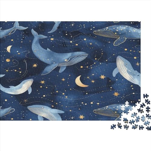 Cute Whale Puzzles 500 Teile Für Erwachsene Familie Urlaub Puzzle,Puzzle Für Pädagogisches Geschenk Heimdekoration 500pcs (52x38cm) von YUXINYUE