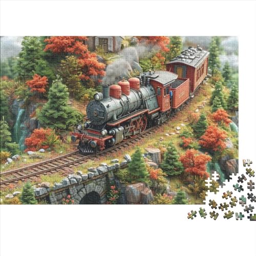 Dream Train 1000Pcs Puzzle Erwachsenen Dekompression Spiel Puzzle Studenten Spielzeug Für Kinder Weihnachten Geburtstagsgeschenke,Holzpuzzle 1000pcs (75x50cm) von YUXINYUE