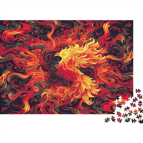 Fire Phoenix Puzzle 1000 Teile Classic Puzzle DIY Kit Holzspielzeug Unique Gift Home Decor 1000pcs (75x50cm) von YUXINYUE