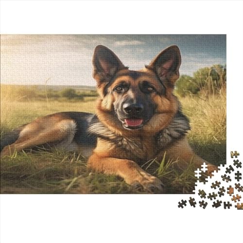 German Shepherd– 1000 Teile, Impossible Puzzle, Geschicklichkeitsspiel Für Die Ganze Familie, Farbenfrohes Legespiel, Erwachsenenpuzzle Ab 12 Jahren 1000pcs (75x50cm) von YUXINYUE