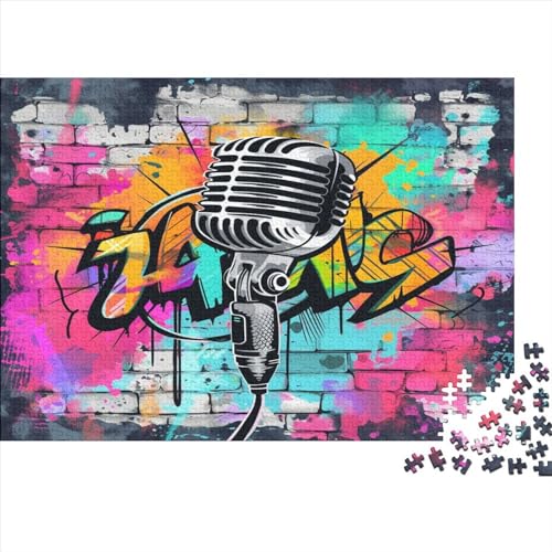 Microphone Graffiti 500 Teile Puzzle, Premium Quality, Für Erwachsene Und Kinder Ab 12 Jahren Puzzle, 500pcs (52x38cm) von YUXINYUE