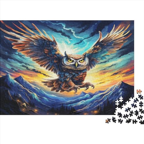 Owl– 500 Teile, Impossible Puzzle, Geschicklichkeitsspiel Für Die Ganze Familie, Farbenfrohes Legespiel, Erwachsenenpuzzle Ab 12 Jahren 500pcs (52x38cm) von YUXINYUE