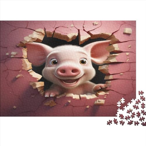 Pink Piggy 1000 Teile Puzzle, Premium Quality, Für Erwachsene Und Kinder Ab 12 Jahren Puzzle, 1000pcs (75x50cm) von YUXINYUE