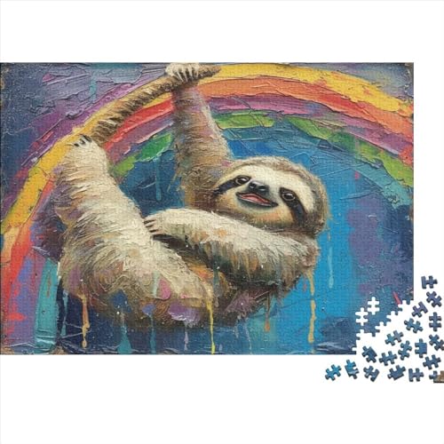 Puzzles Für Erwachsene 300 Teile Sloth Puzzle Für Familienspielzeugspiel Holzpuzzle Family Time Brain Challenge 300pcs (40x28cm) von YUXINYUE