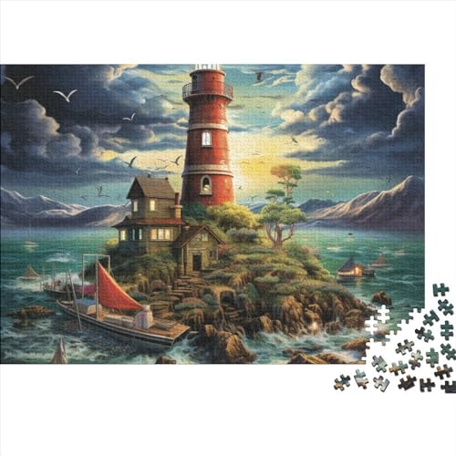 Puzzles Für Erwachsene 500 Teile Coastal Lighthouses Puzzle Für Familienspielzeugspiel Holzpuzzle Family Time Brain Challenge 500pcs (52x38cm) von YUXINYUE