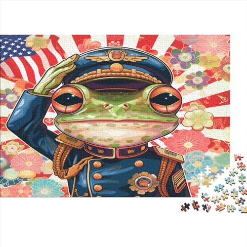 Puzzles Für Kinder1000 Teile Karikatur Puzzle DIY Frog Salute Puzzle 1000 Teile Klassische Puzzles Spielzeug Familienspaß Jigsaw Board 1000pcs (75x50cm) von YUXINYUE