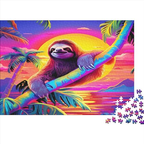 Sloth 500Pcs Puzzle Erwachsenen Dekompression Spiel Puzzle Studenten Spielzeug Für Kinder Weihnachten Geburtstagsgeschenke,Holzpuzzle 500pcs (52x38cm) von YUXINYUE