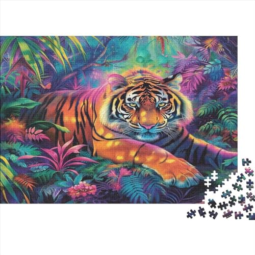 Tigers Puzzle 1000 Teile Classic Puzzle DIY Kit Holzspielzeug Unique Gift Home Decor 1000pcs (75x50cm) von YUXINYUE