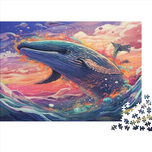 Whale Puzzles Für Erwachsene 1000 Teile Underwater World Puzzle Für Familienspielzeugspiel Holzpuzzle Family Time Brain Challenge 1000pcs (75x50cm) von YUXINYUE