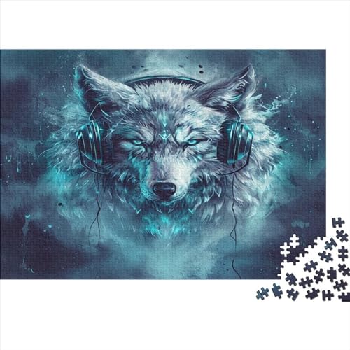 Wolf Art Puzzle 1000 Teile Animal Patterns Classic Puzzle DIY Kit Holzspielzeug Unique Gift Home Decor 1000pcs (75x50cm) von YUXINYUE