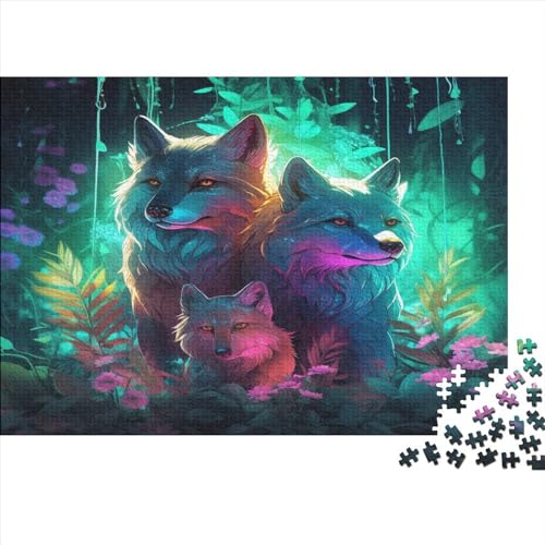 Wolf Art Puzzle 1000 Teile Animal Patterns Classic Puzzle DIY Kit Holzspielzeug Unique Gift Home Decor 1000pcs (75x50cm) von YUXINYUE