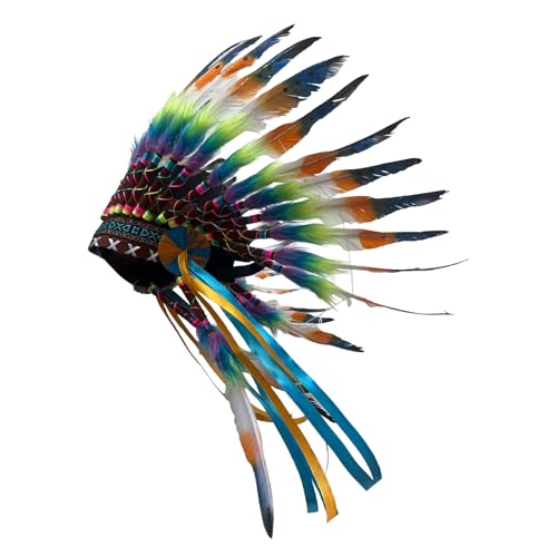 YUXITA Authentischer gefiederter Kopfschmuck für Festivals und Partys, ethnische Stile, Kopfschmuck, Haarschmuck für Modebegeisterte YUXITA Authentischer gefiederter Kopfschmuck für Festivals und Partys, ethnische Stile, Kopfschmuck, Haarschmuck für Modebegeisterte von YUXITA
