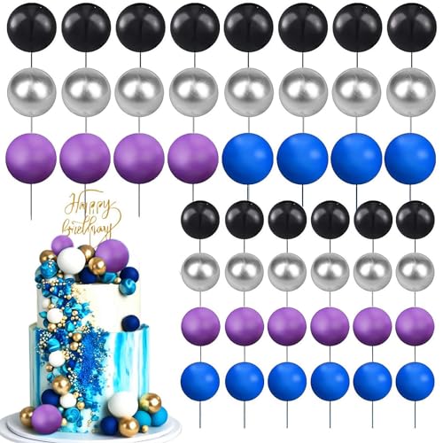 108 Stück Bälle Kuchen Topper Luftballons Cupcake Topper DIY Kuchen Einsatz Topper Schaumstoff Kuchen Bälle Backen Dekoration für Weihnachten Hochzeit Jahrestag Geburtstag Urlaub Party Favor von YUYQAQ