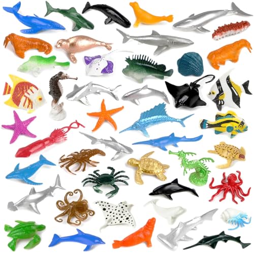 YUYWWAN 46 Stück Meerestiere Figuren Set, Kleine Tiere Figure, Interessant Meerestiere Figuren Torten Deko, Kleine Tierfiguren für Kinder Partygeschenke, Lernspielzeug, Schreibtischdeko YUYWWAN 46 Stück Meerestiere Figuren Set, Kleine Tiere Figure, Interessant Meerestiere Figuren Torten Deko, Kleine Tierfiguren für Kinder Partygeschenke, Lernspielzeug, Schreibtischdeko von YUYWWAN