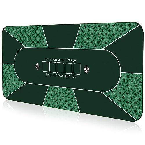 YUZPKRSI Profi Pokermatte 180 x 90cm, Texas Hold'em Pokerteppiche, Deluxe Poker Tischunterlage, Pokertischauflage Blackjack Matte, inkl Tragetasche für echtes Casino-Feeling (Grün-240x120cm) von YUZPKRSI