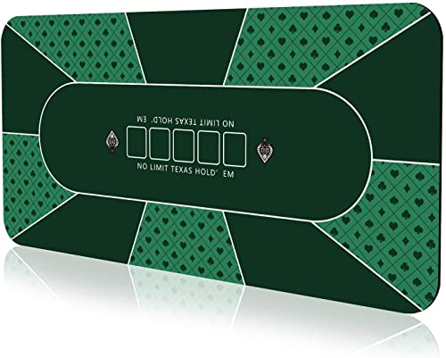 YUZPKRSI Profi Pokermatte 180 x 90cm, Texas Hold'em Pokerteppiche, Deluxe Poker Tischunterlage, Pokertischauflage Blackjack Matte, inkl Tragetasche für echtes Casino-Feeling von YUZPKRSI