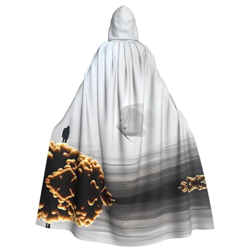 YVNKHKU Butterfly fish1 Fashion Hooded Cape - Stylish and Versatile Cape for Halloween and More von YVNKHKU