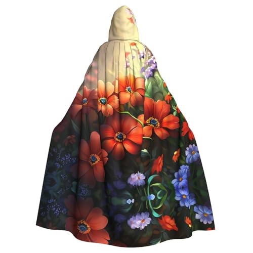 YVNKHKU Rich Flowers Fashion Hooded Cape - Stylish and Versatile Cape for Halloween and More von YVNKHKU