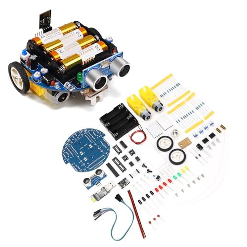 DIY Roboter-Smart-Car-Kit MCU-Roboter-Smart-Car-Kit Lernspielzeug mit Sprungdraht Teens Cooles Technisches Gebäudespielzeug von YWBL-WH