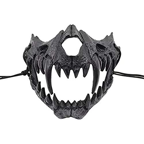 Halloween-Maske, Totenkopf-Maske, Halloween-Maske, Cosplay, Werwolf-Maske, Tierthema-Party-Maske, halbes Gesicht, Totenkopf, gruselige Maske, Neuheit, Horror-Maske, Cosplay, dekorative von YWINETO