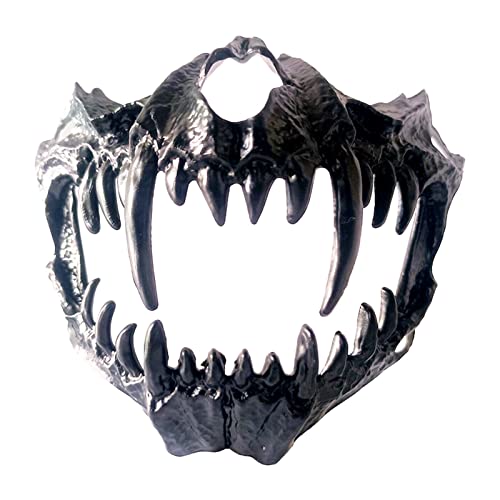 Halloween Kostüm Maske Halbe Gesichtsmaske Tiger Gesichtsmaske Ye Yaksha Drachengott Tengu Schwarze Schildkröte PC Scary Gesichtsmaske Kostüm Requisiten Faschingskostüm Gärtnerin (Black, One Size) von YWJewly