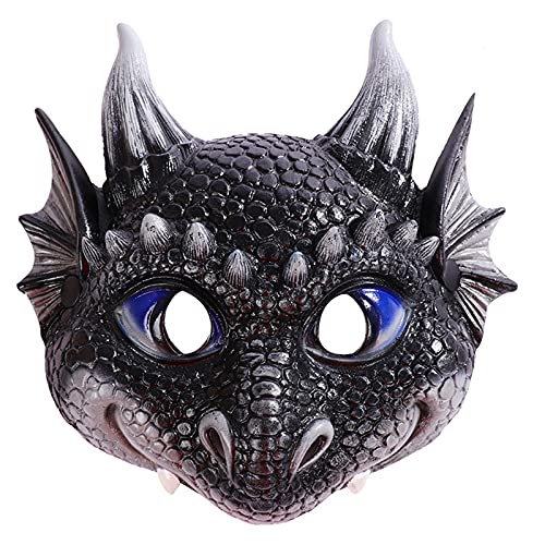 YWJewly Funny Mask Party Maske Drachen Kostüm Cosplay Maske Drachen Halloween Maske Kind Kinder Maske Kunststoff (Black, One Size) von YWJewly