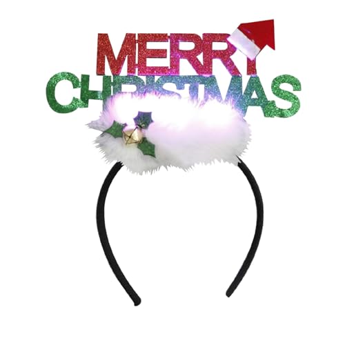 YWJewly Haarspangen Weihnachtsdekorationen leuchten Weihnachtsbaum-Stirnband-Kopfbedeckungen schmücken Partyzubehör Friseur Spangen (A, One Size) von YWJewly