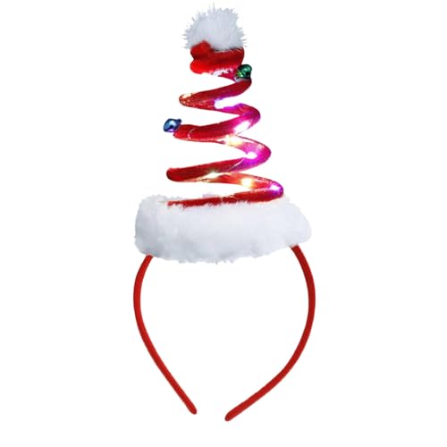 YWJewly Haarspangen Weihnachtsdekorationen leuchten Weihnachtsbaum-Stirnband-Kopfbedeckungen schmücken Partyzubehör Friseur Spangen (E, One Size) von YWJewly