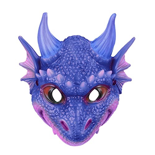 YWJewly Halloween Cosplay Kostüm Cosplay Party Maske Maske Kid Dragon Dragon Halloween Maske Kindermaske Kunststoff (Blue, One Size) von YWJewly