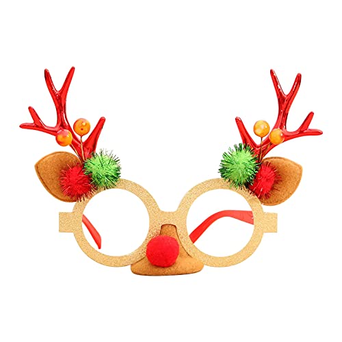 YWJewly Weihnachten Neuheit Weihnachtsbrillengestell Glitzer Weihnachtsfeierbrille mit Brille Weihnachtsbrille für Weihnachtsfeierzubehör (5-A, One Size) von YWJewly