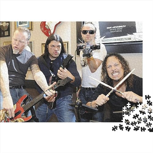 1000-Teiliges Puzzle Für Erwachsene Metallica-Band-Puzzle Kreative Holzpuzzles Impossible-Puzzle Brain Challenge-Puzzle Für Jugendliche 75X50cm von YWLETO