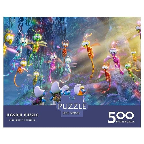 500 Teile Puzzle Für Teenager Die Schlümpfe Puzzles Erwachsene Puzzle Holzpuzzles Dekompressionsspiel Spielzeugpuzzles 52X38cm von YWLETO