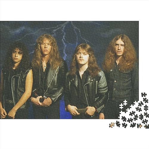 Metallica Band-Puzzle 1000 Teile Für Jugendliche Kreatives Holzpuzzle Spielzeug Familienspiel Schwierigkeitsgrad Herausforderungspuzzle 75X50cm von YWLETO