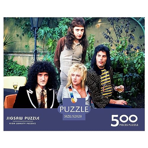 Puzzles Für Erwachsene 500-Teiliges Puzzle Für Teenager Queen-Band-Puzzle Holzpuzzle Geschenk Geeignete Puzzles Für Familie Und Freunde 52X38cm von YWLETO