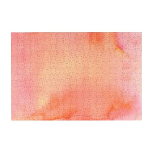 Koralle Aquarelltöne Rosa Orange, Puzzle 300 Teile Holzpuzzle Spielzeug Familienspiel Wanddekoration für Erwachsene Teenager von YWSOTRE