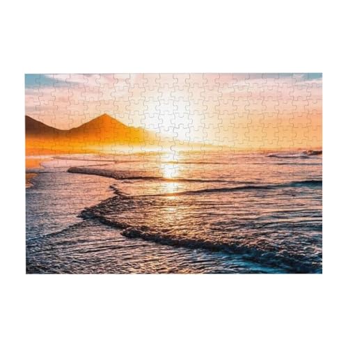 Meer Strand Sonnenuntergang, Puzzle 300 Teile Holzpuzzle Spielzeug Familienspiel Wanddekoration für Erwachsene Teenager von YWSOTRE